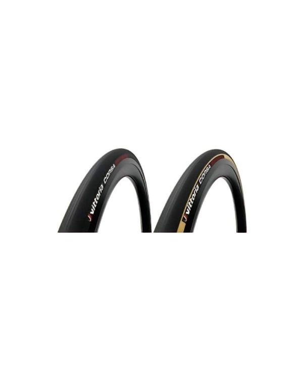 Vittoria Corsa Graphene 2.0 Clincher Road Bike Tyres black tanwall