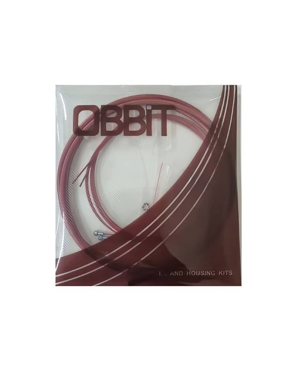 Obbit for Shimano Road Brake Red Teflon Cables and Red Woven Housing Set Red 1