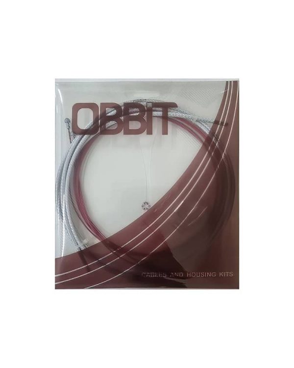 Obbit for Shimano Road Brake Red Teflon Cables and Red Woven Housing Set Silver 1