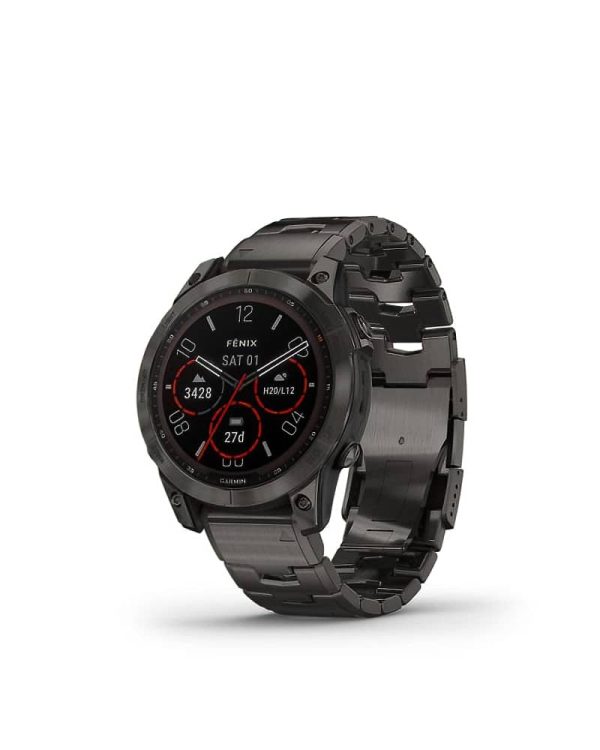 Fenix 7 Sapphire Solar Carbon Gray DLC Titanium w Titanium Band 1