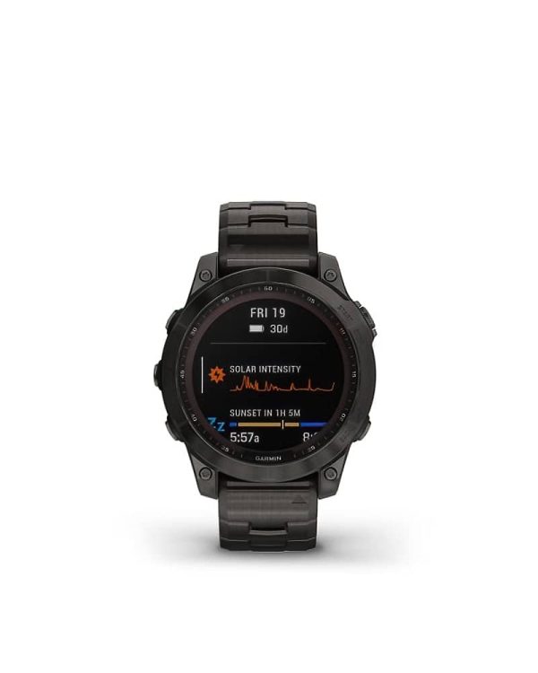 Fenix 7 Sapphire Solar Carbon Gray DLC Titanium w Titanium Band 2