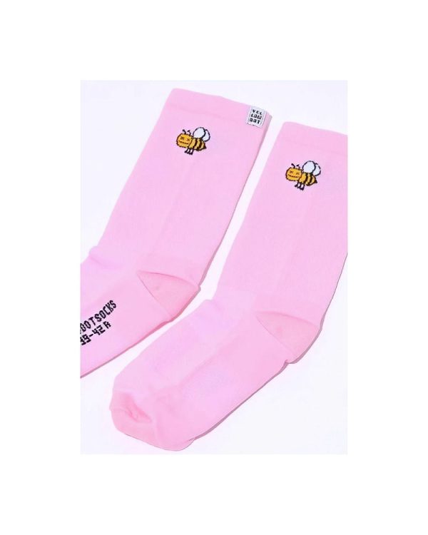 Yellow Dot Socks Honey Bee Cameo Pink 1