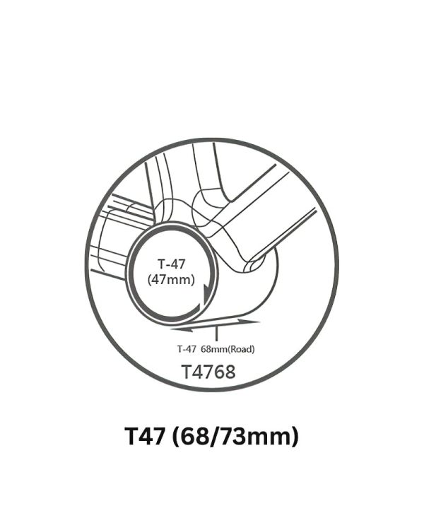 Tripeak Steel Bottom Bracket T47 (6873mm) Shimano Black 2 DeNoiseAI standard min