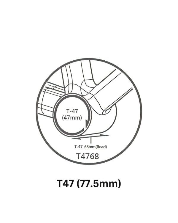 Tripeak Steel Bottom Bracket T47 (77 5mm) Shimano Black 2 DeNoiseAI standard min