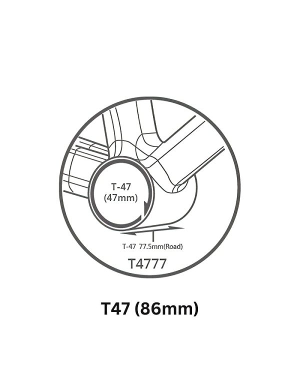 Tripeak Steel Bottom Bracket T47 (86mm) Shimano Black 2 DeNoiseAI standard min
