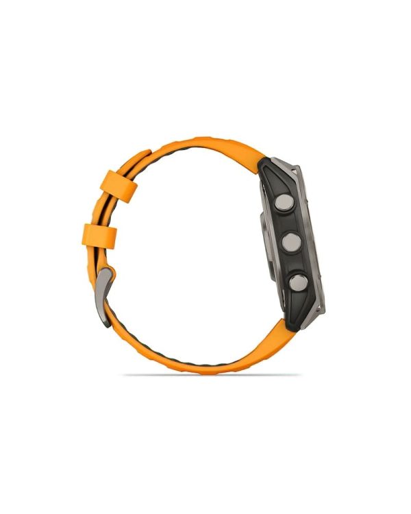 Garmin Fenix 8 Sapphire Titanium with Spark OrangeGraphite Silicone Band 4 DeNoiseAI standard