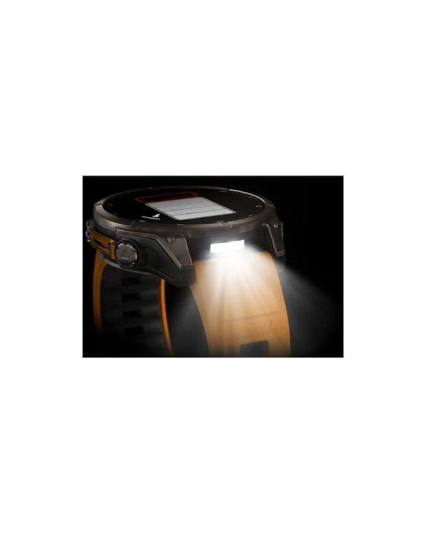 Garmin Fenix 8 Sapphire Titanium with Spark OrangeGraphite Silicone Band 6 DeNoiseAI standard