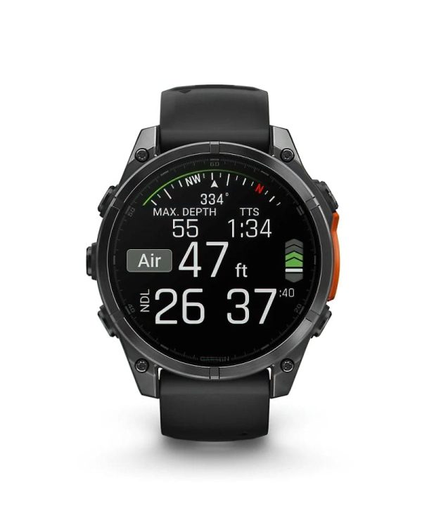 Garmin Fenix 8 Slate Gray with Black Silicone Band 1 DeNoiseAI standard