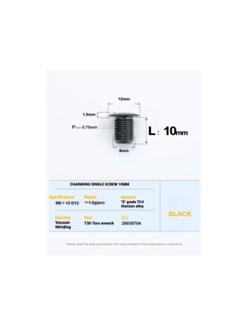 Chainring Bolt For Shimano Crankset Black