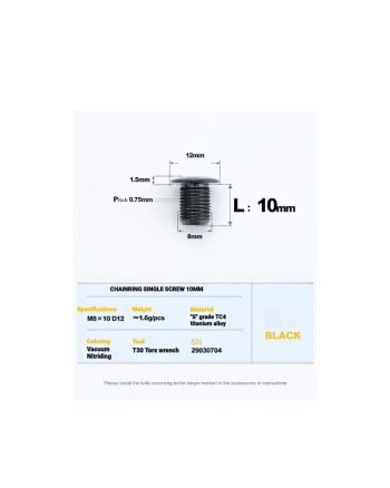 Chainring Bolt For Shimano Crankset Black DeNoiseAI standard