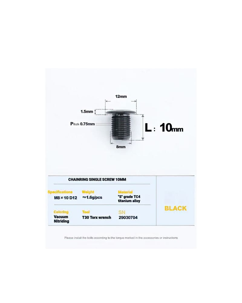 Shimano / S-Parts Chainring Bolt (Y1H598160) (1 Pcs) Gear Fixing Bolt 2 Chainring Bolt For Shimano Crankset Black DeNoiseAI standard
